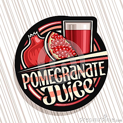 Vector logo for Pomegranate Juice Vector Illustration