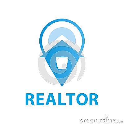 Vector logo for realtor, real estate sales Stock Photo