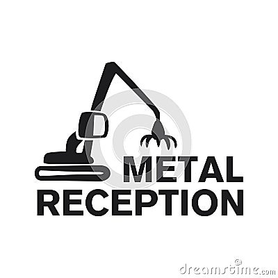 Vector logo reception and utilization scrap metal Stock Photo