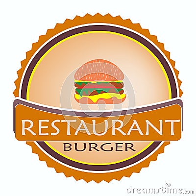 Vector logo restaurant food orange color Vector Illustration