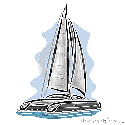 Vector logo sailing catamaran Vector Illustration