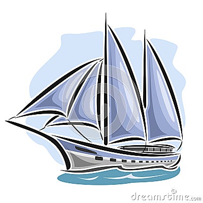 Vector logo sailing yacht Vector Illustration