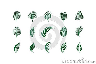Vector Logo Set: Palm Leaf Inspired Designs for a Tropical Feel Vector Illustration
