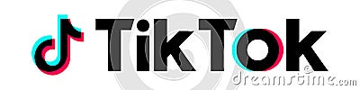 Vector logo of the social network TikTok. The popular TikTok logo on a white background for your design. Stock illustration EPS 10 Vector Illustration
