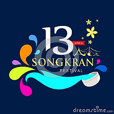 Vector logo songkran festival of Thailand Vector Illustration