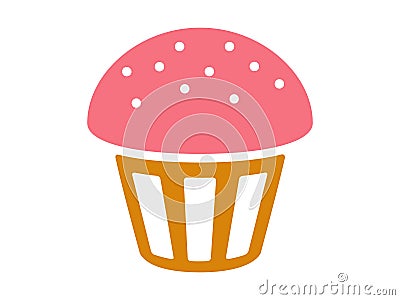 Vector logo strawberry cupcake on a white background Stock Photo