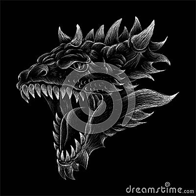 The Vector logo vector dragon face Stock Photo