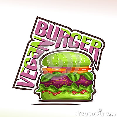 Vector logo for Vegan Burger Vector Illustration