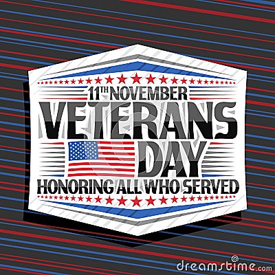 Vector logo for Veterans Day Vector Illustration