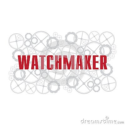 Vector logo for watchmaker and watch repair Stock Photo