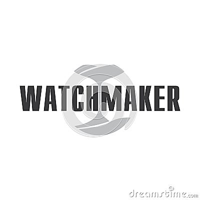 Vector logo for watchmaker and watch repair Stock Photo