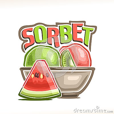 Vector logo for Watermelon Sorbet Vector Illustration