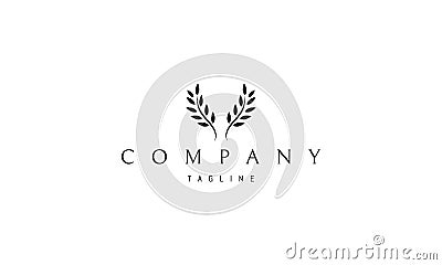 Vector logo on which an abstract image of a laurel wreath. Vector Illustration