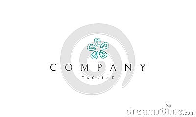 Vector logo on which an abstract image of teeth in the shape of a flower. Vector Illustration