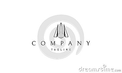 Vector logo on which an abstract image of three obelisks. Vector Illustration