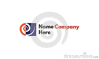Vector logo on which an abstract image of a warm and cold stream of air in the form of a spiral. Vector Illustration