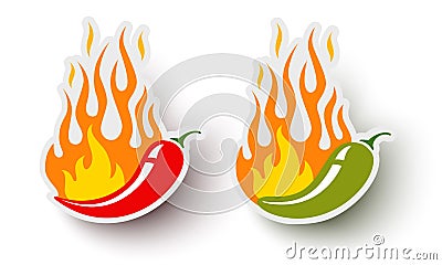 Vector logos with chili pepper Vector Illustration