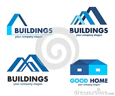 Vector logos for construction and building companies Vector Illustration