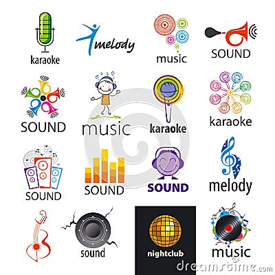 Vector logos music and sounds Vector Illustration