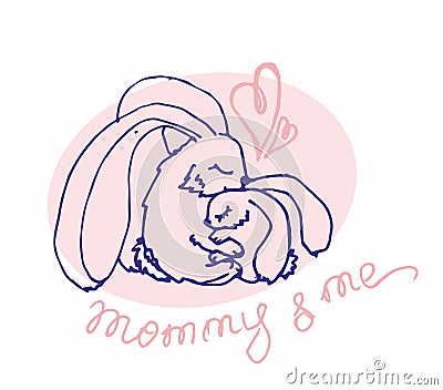 Vector logotype with animals. Mommy and Me. Stock Photo