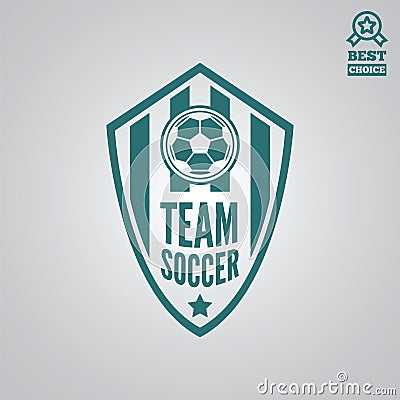 Vector logotype element, label, badge and silhouette for soccer or football Stock Photo