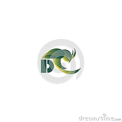 Logo sign with parrot and letter Vector Illustration