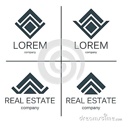 Vector logotypes set. Logo for business company, projects. Stock Photo