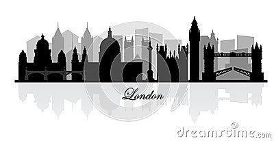 Vector london skyline silhouette Vector Illustration