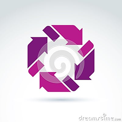 Vector loop sign, circulation and rotation icon isolated on whit Vector Illustration