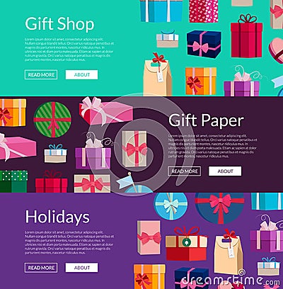Vector lot of gift boxes or packages Vector Illustration