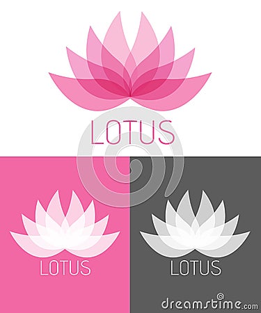 Vector Lotus Flower Natural Logos Set Illustration Vector Illustration