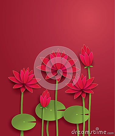 Vector lotus flower Vector Illustration