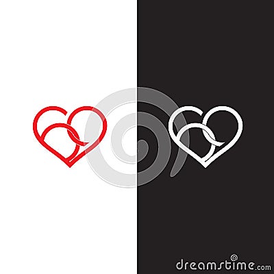 Vector of love baby pregnancy symbol geometric design fit for baby product logo Vector Illustration