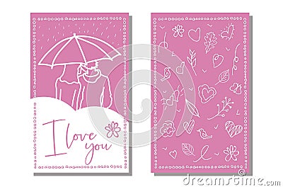 Vector love cards template. Hand drawn label or poster. Vintage love lettering background Vector Illustration