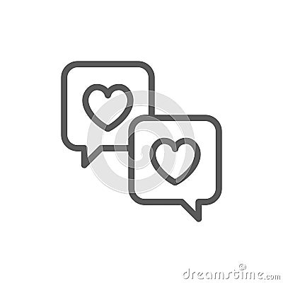 Love message line icon. Vector Illustration