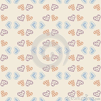 Vector love wallpaper. Seamless pattern background with hearts. Amour decoration. Celebration for Valentines day. Vector Illustration