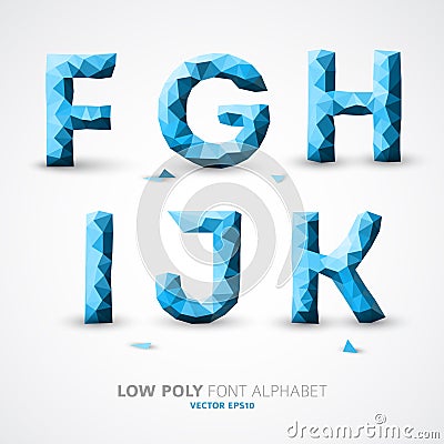 Vector low poly alphabet font Vector Illustration