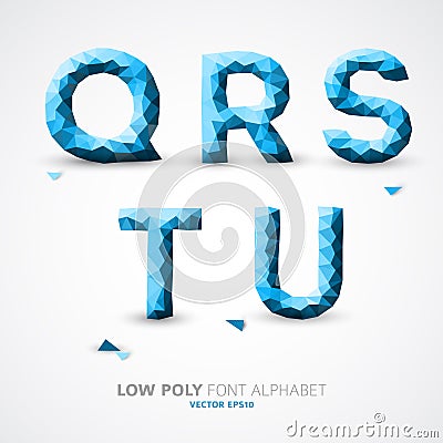 Vector low poly alphabet font Vector Illustration