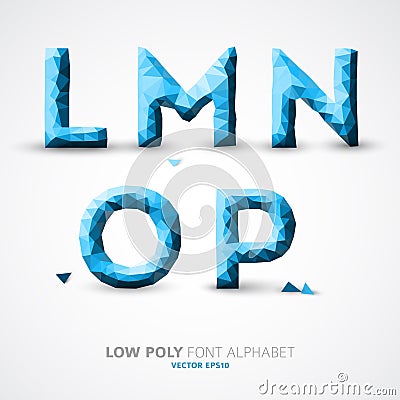 Vector low poly alphabet font Stock Photo