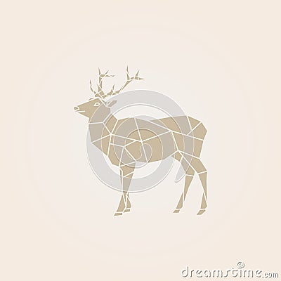 Vector low poly brown deer. Vector Illustration