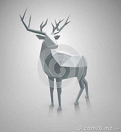 Vector Low Poly Deer Vector Illustration