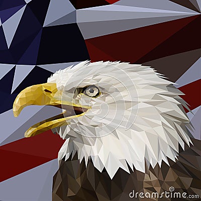 Vector low poly with Eagle Head Stock Photo