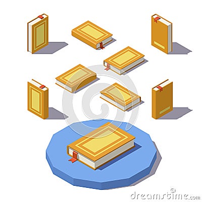 Vector low poly Isometric book Vector Illustration