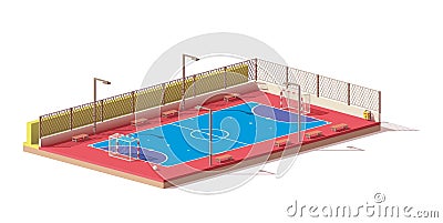 Vector low poly futsal court Vector Illustration