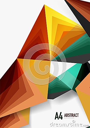 Vector low poly style 3d triangle line Vector Illustration
