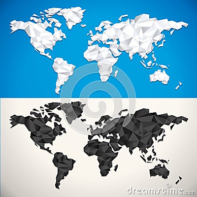 Vector Low Poly World Map Vector Illustration