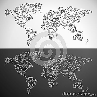 Vector Low Poly World Map Vector Illustration