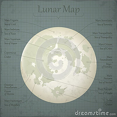 Vector lunar map. Vector Illustration