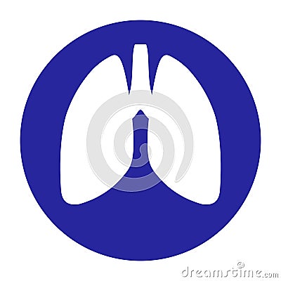 Vector Lungs Within A Circle Icon Vector Illustration