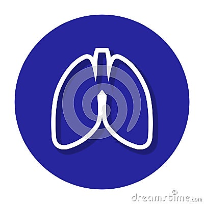 Vector Lungs Within A Circle Line Icon Vector Illustration